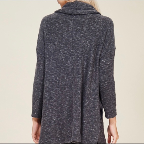 Lianne Cowl Neck Soft Knit Top in Charcoal Grey - Picture 4 of 4
